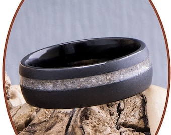 Anillo de carburo de tungsteno negro para cenizas de cremación de 8 mm, visible, para recuerdo de mascotas, anillo de cenizas de cremación para hombre, joyería conmemorativa, RB048Q