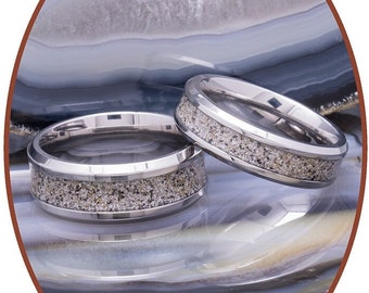 Anillo de titanio para cenizas de cremación de 6 u 8 mm, conmemorativo, para cenizas de mascotas, TI003