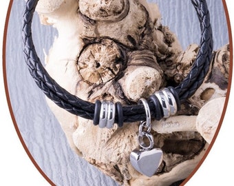 Joyería Conmemorativa - Pulsera de Cenizas - Acero Inoxidable - Cuero - Pulsera de Cremación - ZMA244