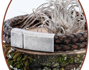 Joyas conmemorativas - Pulsera para cenizas - Acero inoxidable - Vintage - Cuero - Pulsera de cremación - ASB024VB