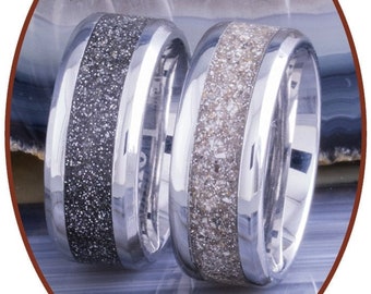 Anillo para cenizas de cremación - Joyas personalizadas - Recuerdo para mascotas - Acero inoxidable - Luz oscura - Joyas de cremación - Anillo de 6 mm de ancho - JCRA006