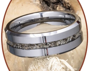 Anillo de cremación de carburo de tungsteno de 8 mm, visible, para cenizas de mascotas, anillo conmemorativo de cenizas para hombres, joyería de recuerdo de cremación, RB048H
