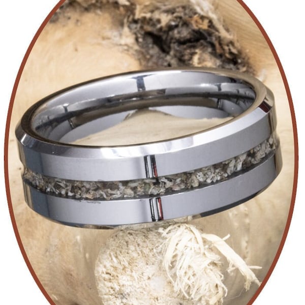 Anillo de cremación de carburo de tungsteno de 8 mm, visible, para cenizas de mascotas, anillo conmemorativo de cenizas para hombres, joyería de recuerdo de cremación, RB048H