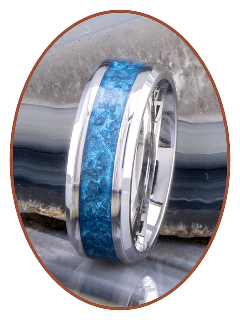 Cremation Ashes Ring -personalized Jewelry- Sky Blue Glow - Pet ...