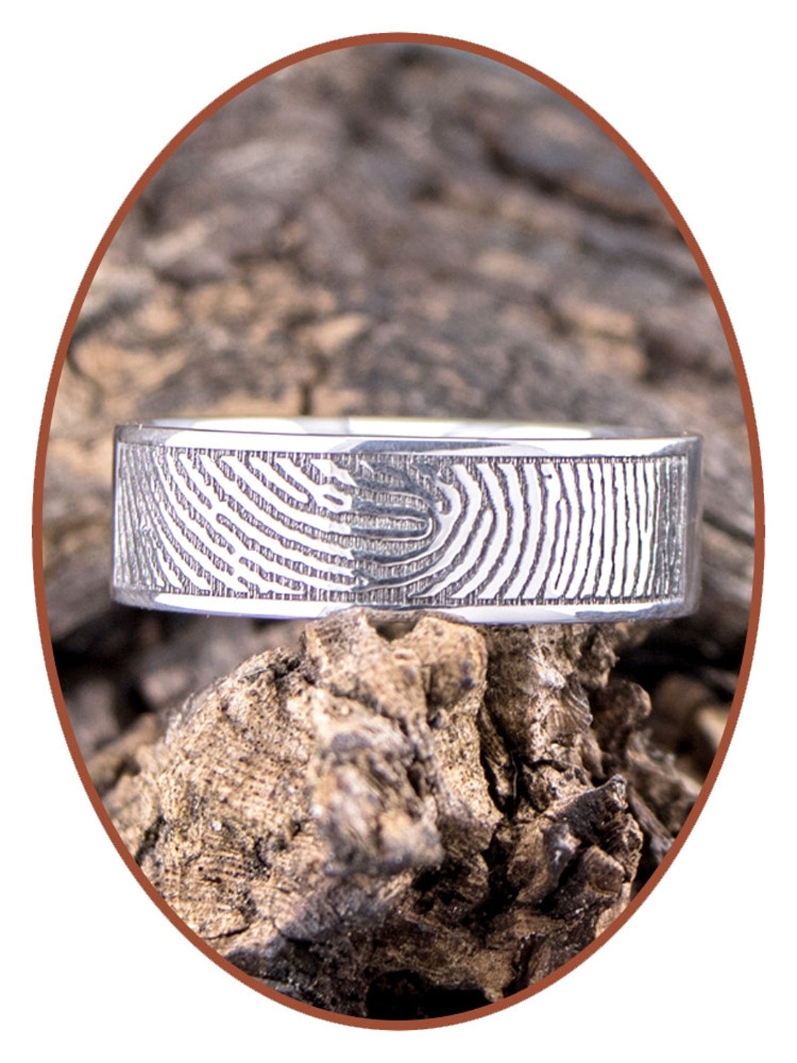 JB Memorials Stainless Steel Fingerprint Ring Width 8mm TR012 Etsy
