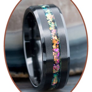 8 mm - asring crematie - keramisch zirkonium - zichtbaar - as huisdier - crematiering heren - crematiesieraden veelkleurig - RB048PK