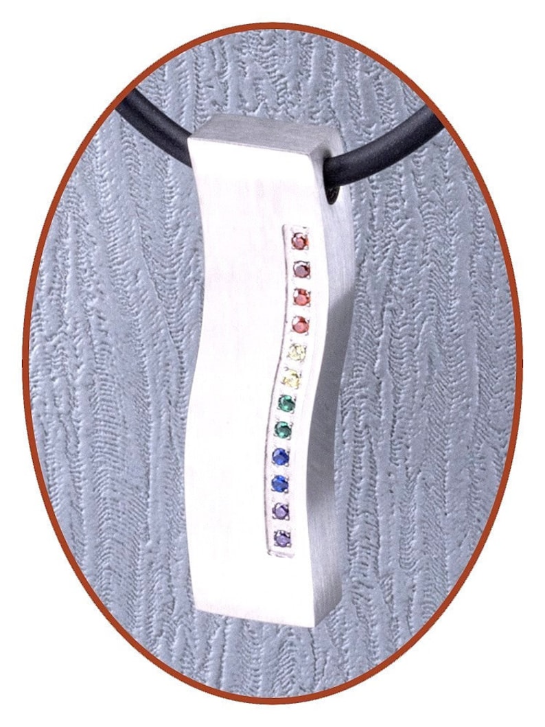 Cremation Pendant -Titanium - - Rainbow Wave Ashes Jewelry Cremation Jewelry TO012 Pet Ash For sensitive skin