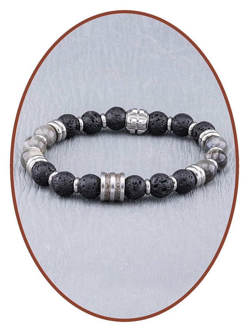 Labradorite Lava Mens Visible Pet Ash Cremation Bracelet - Etsy