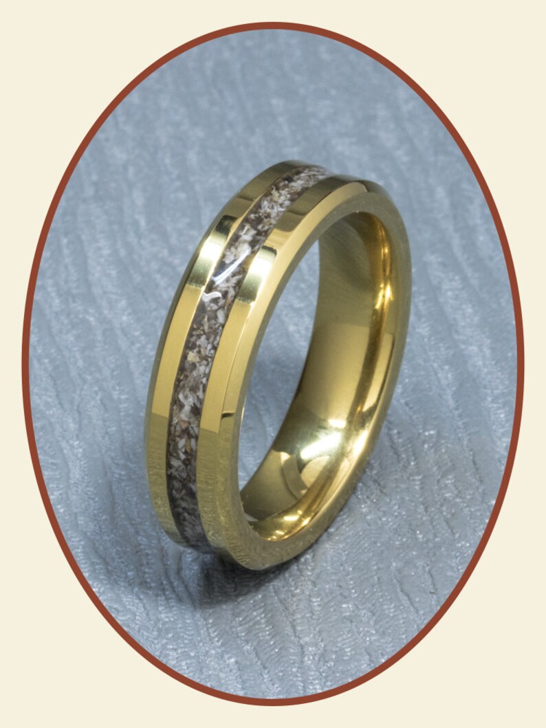 6mm Ashes Ring Tungsten Carbide Gold Pet Ash Cremation Etsy