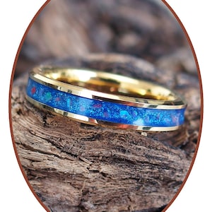 4 mm - crematiering - wolfraamcarbide - as huisdier - asherdenkingsring 'Ocean Blue' - assieraad voor crematie - RB143E