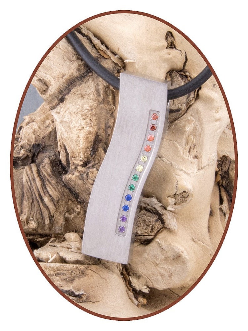 Cremation Pendant -Titanium - - Rainbow Wave Ashes Jewelry Cremation Jewelry TO012 Pet Ash For sensitive skin