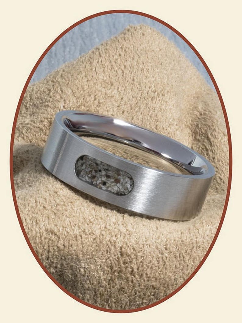 7mm Cremation Ring Stainless Steel Visible Pet Ashes Etsy