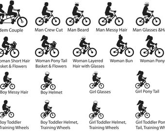 Bike Family Stick Figure Stickers