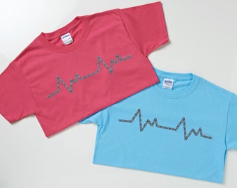 Kids Unisex Creative EKG Bike Addict T Shirt Boys & Girls