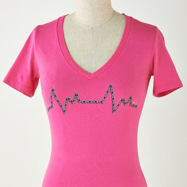 Women's EKG Bike Chain T-Shirt image 1