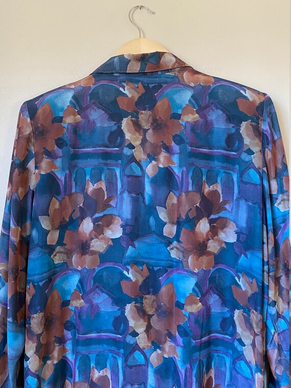 1980's Kenneth Mitchell Rayon Oversized Blazer w/… - image 9