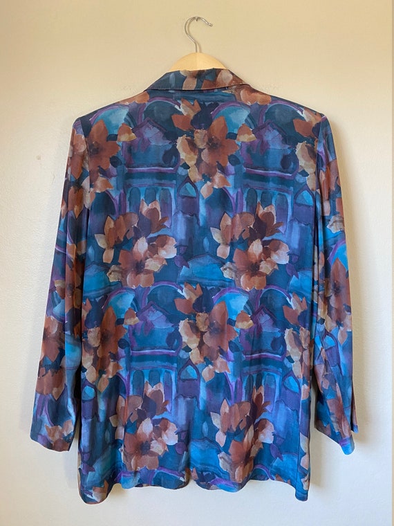 1980's Kenneth Mitchell Rayon Oversized Blazer w/… - image 2