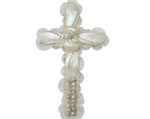 White Pearlized Seashell Cross