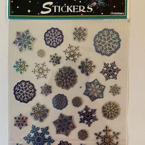 Snowflakes Sticker Sheet Snowflake Stickers for Scrapbooking Snowflake Stickers for Cardmaking Winter Theme Sticker Sheet