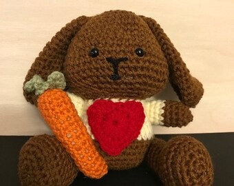 Chocolate Bunny Toy Chocolate Rabbit Toy Easter Bunny Toy Brown Bunny Toy Brown Rabbit Toy Stuffed Toy Stuffed Animal Valentine Heart