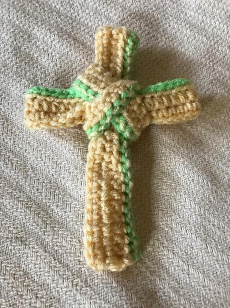 Handmade Crochet Palm Cross Ornament image 2
