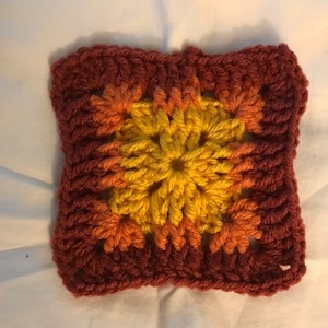 Granny Square Pattern Crochet Motif Crochet Blanket Square Crochet Autumn Crochet Pattern Crochet Coaster Pattern Fall Crochet Pattern