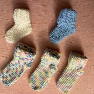 Handmade Crocheted Baby Socks: Newborn to 6 Months Unisex