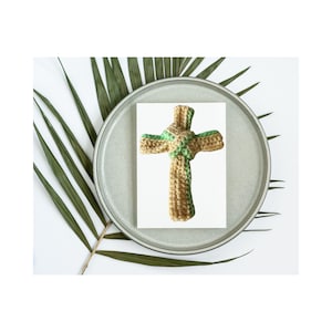 Handmade Crochet Palm Cross Ornament image 1