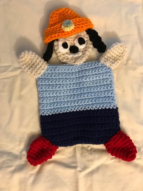 Easy Crochet Parappa the Rapper Inspired Flat Amigurumi Doll