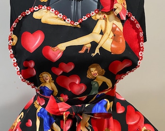 Retro Style Sweetheart Pinup Girls Hostess Apron