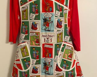 Retro Style Apron - Plus Size The Grinch Set
