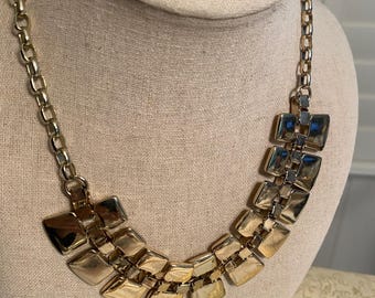 Vintage Egyptian Style Cream Enameled Necklace