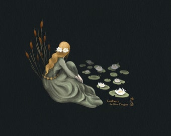 Goldberry the River Daughter Art Print - Inspired by Lord of the Rings - Tolkien Illustration - Folktale - Mythology - Water Nymph