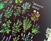 A Medieval Herbal - Digital Print - Botanical Print - Magical