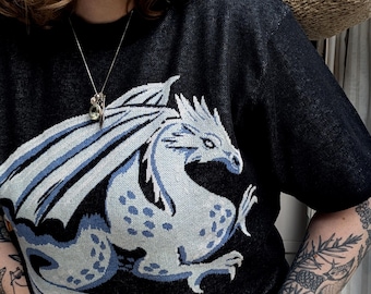 Snow Dragon Knitted Tee