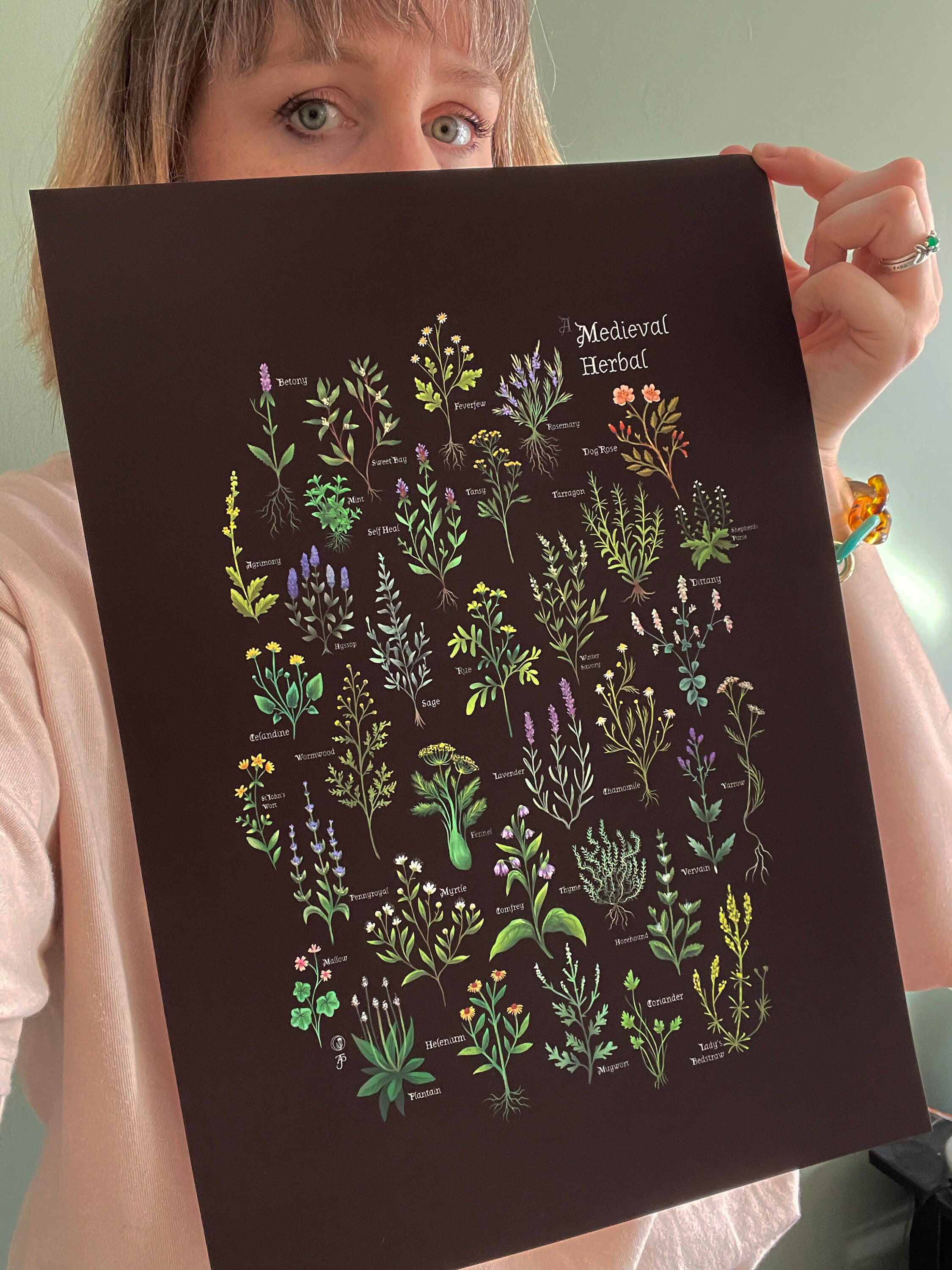 アート・デザイン・音楽 Medieval Herbal Sage as a Herbal Remedy Medieval Art Original Lithograph 1939 From