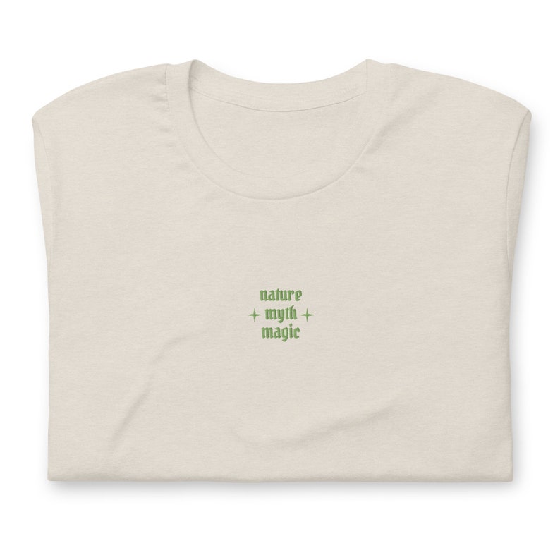 Nature Myth Magic Embroidered Unisex T-shirt - Thistle Moon Tee - Witchy - Mythology - Fairycore - Fantasy - Cottagecore -  Whimsigoth