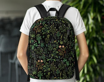 Medieval Herbal Backpack - Ditsy Floral Bag - Laptop Bag - Flower - Floral - Cottagecore - Fairycore