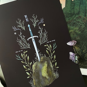 Excalibur Art Print - King Arthur - Myth - Legend - Fairytale - Sword - Camelot - Arthurian - Lady of the Lake - Sword in the Stone