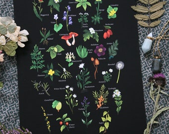 A Witcher Herbal - Art Print - Selected Plants inspired by The Witcher Series - Geralt of Rivia - Fantasy Books - Video Game - Gaming