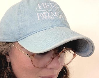 Here Be Dragons Denim 6 Panel Hat
