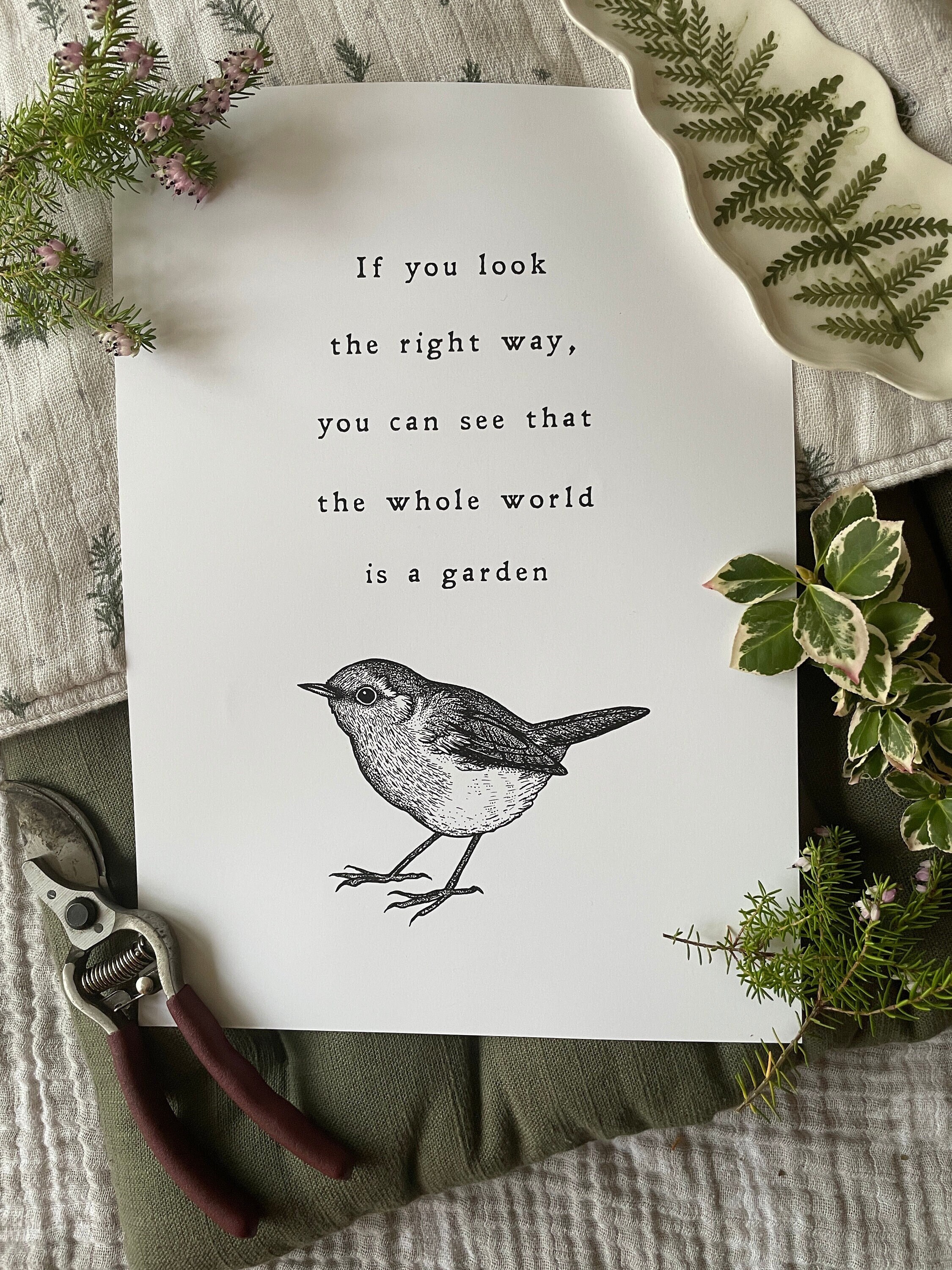 The Secret Garden Quotes Secret Garden Quote Print Rotkehlchen Frances Hodgson | Etsy