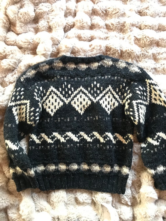 Hand knit sweater 100%wool size M unisex - image 3