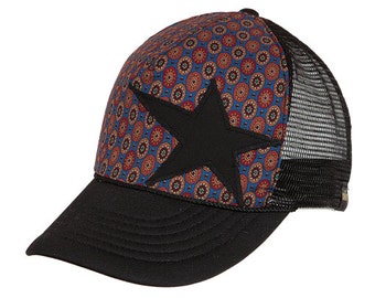 Trucker kapelusz, baseball, kapelusz, zwyczaj, wzór, haftowane, gwiazda, czapka, czarny, Unisex, Barrett, SnapBack, kapelusz męski, kapelusz damski, Kolonia