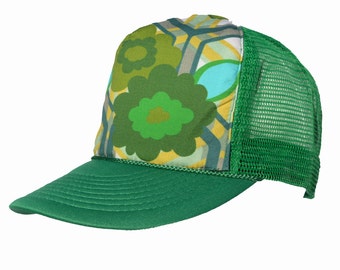 Trucker kapelusz, kapelusz baseball, Custom, kapelusz, geometryczne, kwiatowy, jasnozielony, Unisex, regulowane, przystawki, kapelusz damski, kapelusz męski
