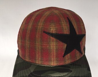 Trucker czapki, czapki baseball, niestandardowe, kapelusz, kamuflaż z plaid, haftowane, star, czapka z daszkiem, unisex, regulowany tył, kobiet kapelusz, kapelusz męski