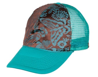 Trucker hat, baseball, kapelusz, niestandardowe, jedwab, Motyl, teal, haftowane, cap, Sierra, unisex, snapback, męski kapelusz, czapka damska, Kolonia