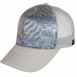 Trucker hat, baseball, hat, custom, embroidered, silk, teal, white, cap, unisex, Lois, snapback, men&#39;s hat, women&#39;s hat, colony