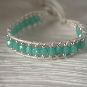 Medium Czech Glass and Leather Wrap Bracelet