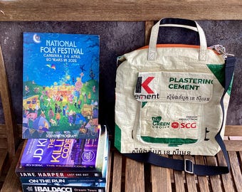 Book / Art Bag  - Recycled Cement Sack - K Plasterer Cement